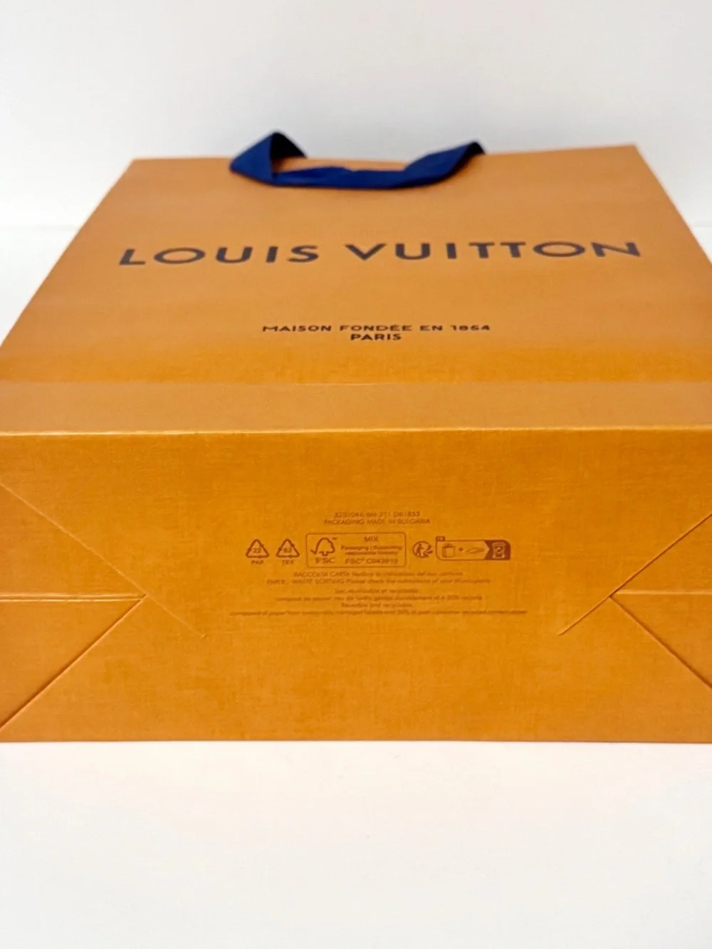 Louis Vuitton Orange Shopping Gift Bag 14” x 10” x 4.5”